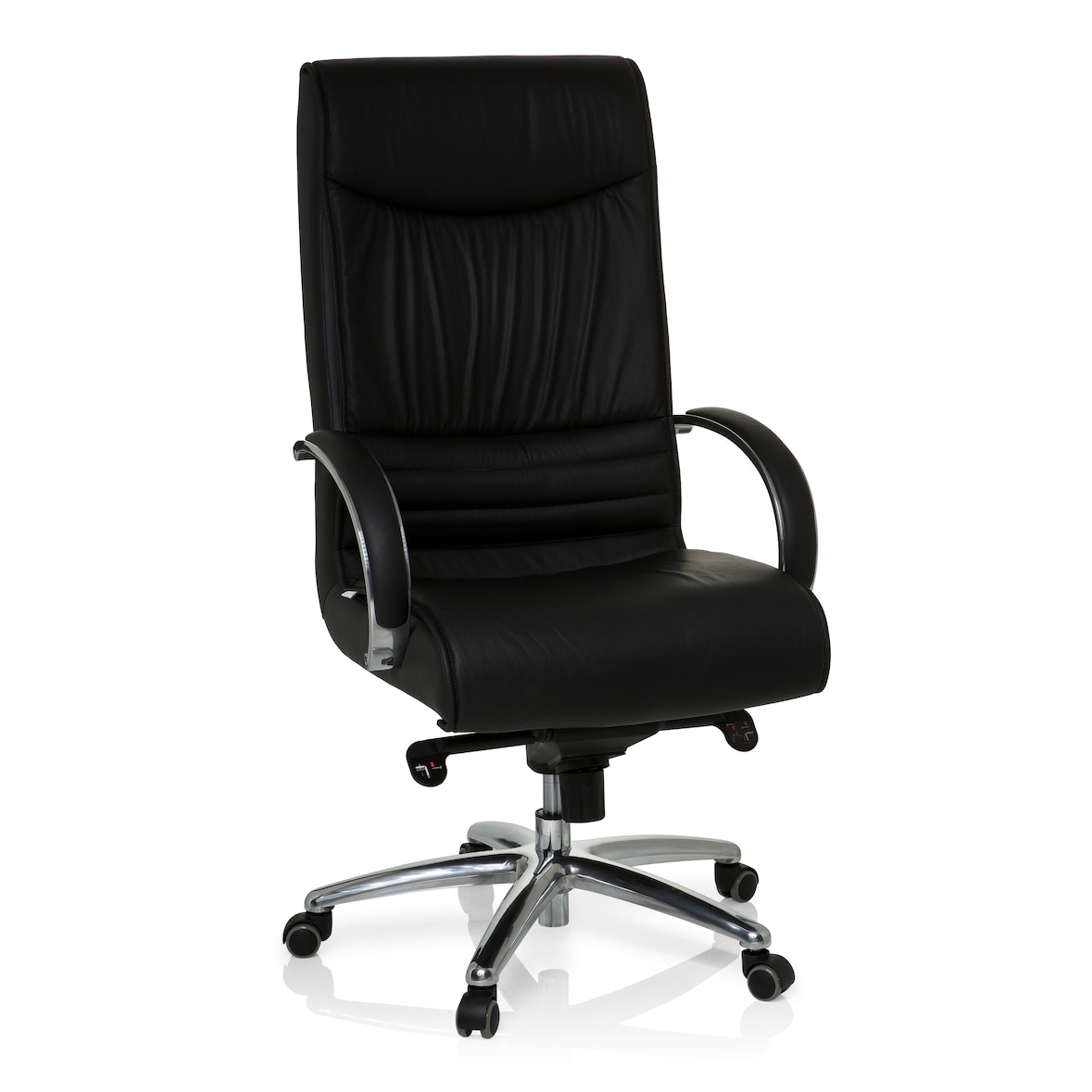 Bürostuhl / Chefsessel XXL F 400 Leder schwarz hjh OFFICE