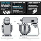 thumbnail of Arendo 800 Watt Rührmaschine, Küchenmaschine, 5 L Knetmaschine, 8 Geschwindigkeiten, Silber
