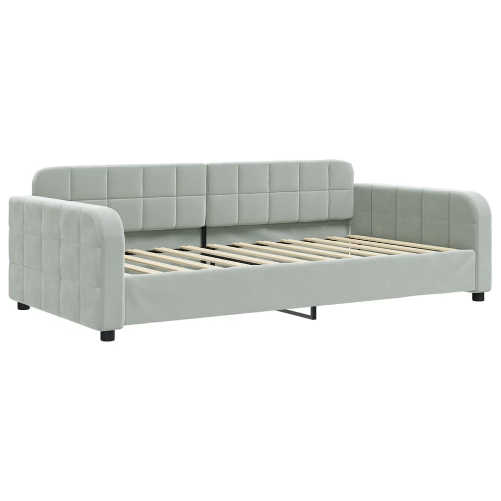 vidaXL Slaapbank 100x200 cm fluweel lichtgrijs