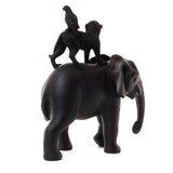 thumbnail of Totem ethnische Tiere schwarz - Anderes Amadeus-Harz 27x12.5 cm