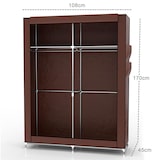 thumbnail of Intirilife Faltschrank 108x45x170 cm in BIBER BRAUN - Schrank mit Reißverschluss aus Stoff Kleiderschrank mit Kleiderstange, Seitentasche und Fächern