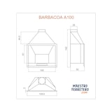thumbnail of MF - Barbacoa de Leña Interior A100 de 109,5x52x142 cm en Acero con Parrilla, Rejilla de Hierro Fundido y Pintura Anticalórica Negra