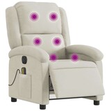 thumbnail of vidaXL Massagesessel Elektrisch Creme Samt