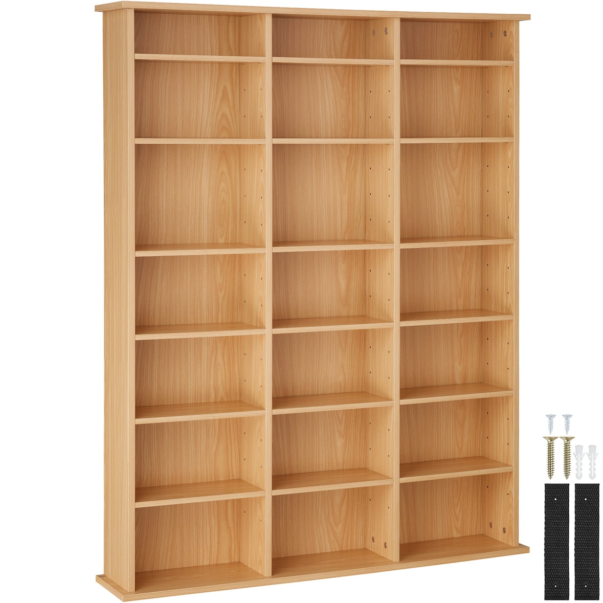 tectake Étagère bibliothèque Stevie 105,5x19x136,5cm - marron hêtre -403621