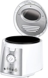 thumbnail of MPM MFR-07 Freidora Eléctrica Compacta, 1,5 L, Cubeta Desmontable Antiadherente, Regulador Temperatura, 1100W, Bianco/Grigio