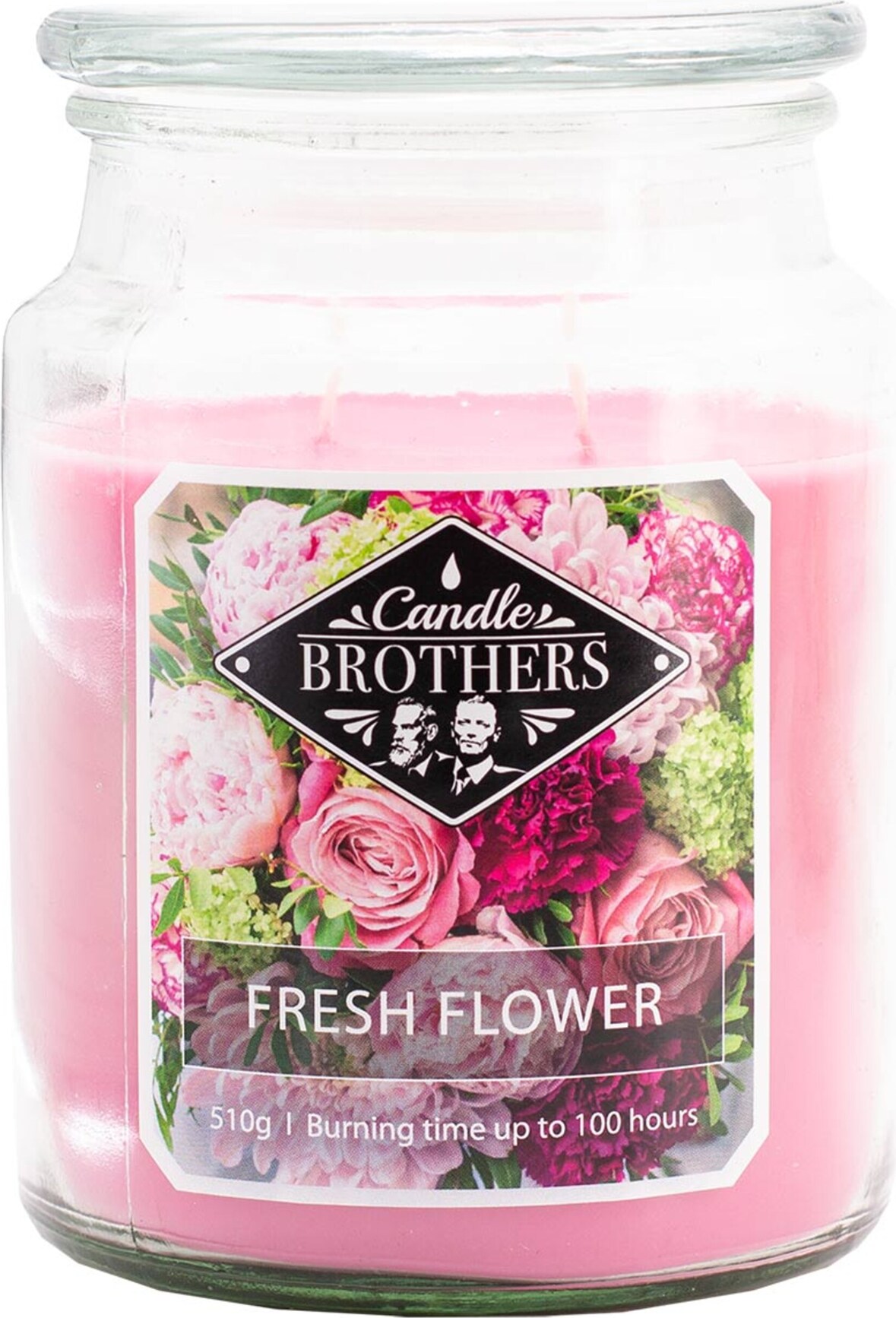 Fresh Flower Duftkerze Candle Brothers, Kerze im Glas, 2 Dochte, 510g, 100h Brenndauer, Raumduftkerze