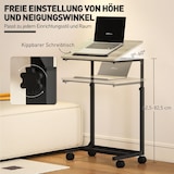 thumbnail of C Beistelltisch höhenverstellbar mit Rollen Eiche 55x36x83 cm, neigbare Tischplatte als Sofatisch und Laptop Tisch für kleine Räume