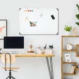 thumbnail of HOMCOM Lavagna Magnetica Bianca Rettangolare con 4 Pennarelli, 1 Gomma e 10 Magneti Inclusi, in Alluminio e Pannello Zincato, 90x60x1.8 cm