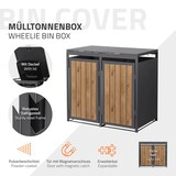 thumbnail of ML-Design Mülltonnenbox 2er Anthrazit-Holzoptik, Stahl, wetterfest, stabile Verkleidung 240L