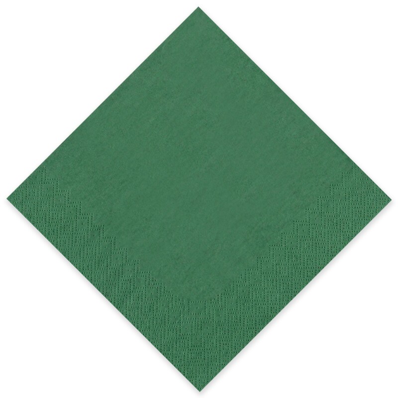 1000 Tissue Servietten  Gourmet Premium Dunkelgrün 33x33cm 3-lagig 1/4 Falz