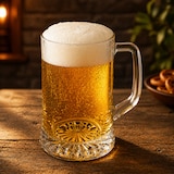 thumbnail of 6x Akki Bierkrug 0,5L mit Sternboden & Henkel Bierhumpen 500ml Seidel Glas