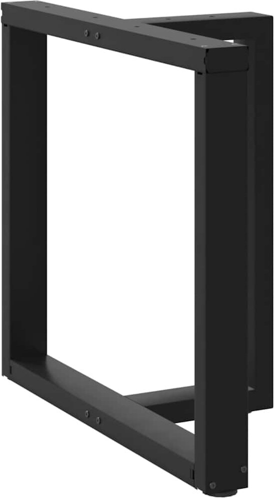 Helloshop26 - Set aus 2 verstellbaren T-förmigen Esstischbeinen 70 x 35 x 73 cm aus schwarzem Stahl 02_0057324