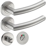 thumbnail of Türgriff Edelstahl Türgarnitur Türdrücker Türbeschlag Türklinke Innentür Bad WC LIA WC Garnitur-SET
