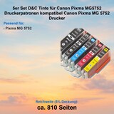 thumbnail of 5er Set D&C Tinte für Canon Pixma MG5752 Druckerpatronen kompatibel Canon Pixma MG 5752 Drucker