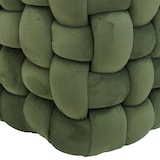 thumbnail of Hocker HWC-Q48, Sitzhocker Ottomane Polsterhocker Knoten-Pouf, Samt (220g/m²) 39cm ~ grün