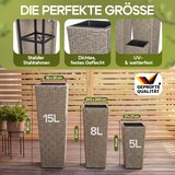 thumbnail of Casaria Poly Rattan Blumentopf mit Wasserabfluss Creme - 3er Set