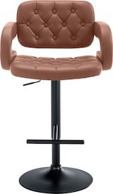 thumbnail of CHEFGASTRO Barhocker CAPE TOWN Schwarz HxBxT 103x62x55cm Kunstleder Cognac Barstuhl