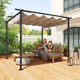 thumbnail of Gazebo Outsunny com telhado retrátil Pergola para jardim com terraço ou pátio   Gazebo com Tecido de Poliéster Resistente à Água e UV 3x3m