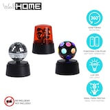 thumbnail of WellHome - Luzes de festa - Bola de discoteca, bola de espelhos giratória e luz LED - Pilhas AA não incluídas