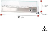 thumbnail of Romux® Kühlvitrinen für Tapas 140x39x44 cm aus Edelstahl und Glashaube mit 5 Becken GN 1/3 | Gekühlte Vitrine mit digitalem Dixell-Thermostat