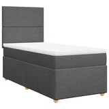 thumbnail of vidaXL Boxspringbett mit Matratze Dunkelgrau 90x190 cm Stoff