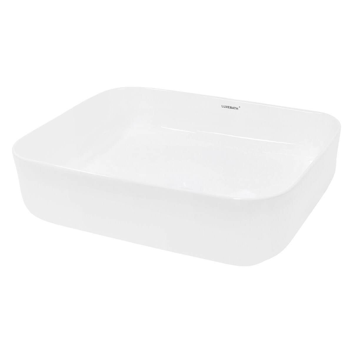 LuxeBath ECD Germany Aufsatzwaschbecken Keramik Weiß 505 × 395 × 135 mm – inkl. Ablaufgarnitur