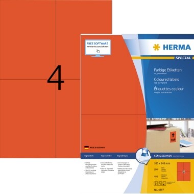 HERMA Etikett SPECIAL 4397 105x148mm rot 400 St./Pack.