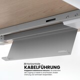 thumbnail of bümö manuell höhenverstellbarer Schreibtisch 200x100 in grau, Gestell in silber - PC Tisch höhenverstellbar & groß, höhenverstellbarer Tisch Büro,