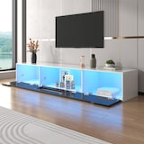thumbnail of Merax Lowboard TV-Schrank, Hochglanz-TV-Schrank, farblich passend zu Schwarz und Weiß, mit farbwechselnder LED-Beleuchtung