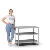 thumbnail of PROREGAL Fachbodenregal Schraubsystem | Grundregal | HxBxT 80x100x50cm | 3 Ebenen | Fachlast 125 kg | Beidseitig nutzbar | Verzinkt