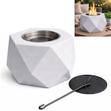 thumbnail of Colibri Tafelhaard Bio-ethanol – Beton Look – 16,5×16,5×10cm – Moderne Tafelhaard met Doofplaat – Sfeervolle Vlam voor Tafel, Terras of Balkon
