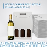 thumbnail of 25x Leere weiße Kartonbox für 3 Weinflaschen 27x9x40cm - Verpackung für Weinflaschen für Weihnachts-, Oster-, Geburtstagsgeschenke, für Weinkeller
