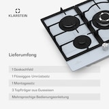 thumbnail of Ignito 5 Zonen Gaskochfeld | 5 Brenner | elektr. Zündung | Wok | für Flüssig- oder Erdgas Weiß