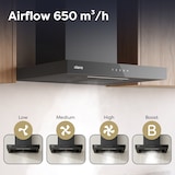 thumbnail of CIARRA Hotte aspirante 60 cm A+++ 650m³/h, WIFI & Commande Tactile, Fonction Booster, Recyclage ou Évacuation, Filtre à Charbon Inclus VMB6102