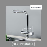 thumbnail of Felix | Rubinetto estraibile 3 vie acciaio inossidabile spazzolato premium |cucina osmosi cromo argento |Miscelatore 360 gradi |Filtra 3 connessioni