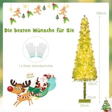 thumbnail of COSTWAY albero Natale 180cm con neve, punta pieghevole, LED bianco caldo & 8 modi.
