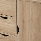 thumbnail of Armario de Salón con 4 Cajones 1 Puerta y Estante Interior Mueble Auxiliar de Almacenaje Multiusos para Baño Dormitorio Comedor 54x29x83 cm