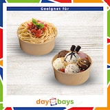 thumbnail of DayBays 1800 Stk. Salatschalen 1100 ml Salatbox Kombi 184x161x56 mm mit Deckel Kraft Braun Rund