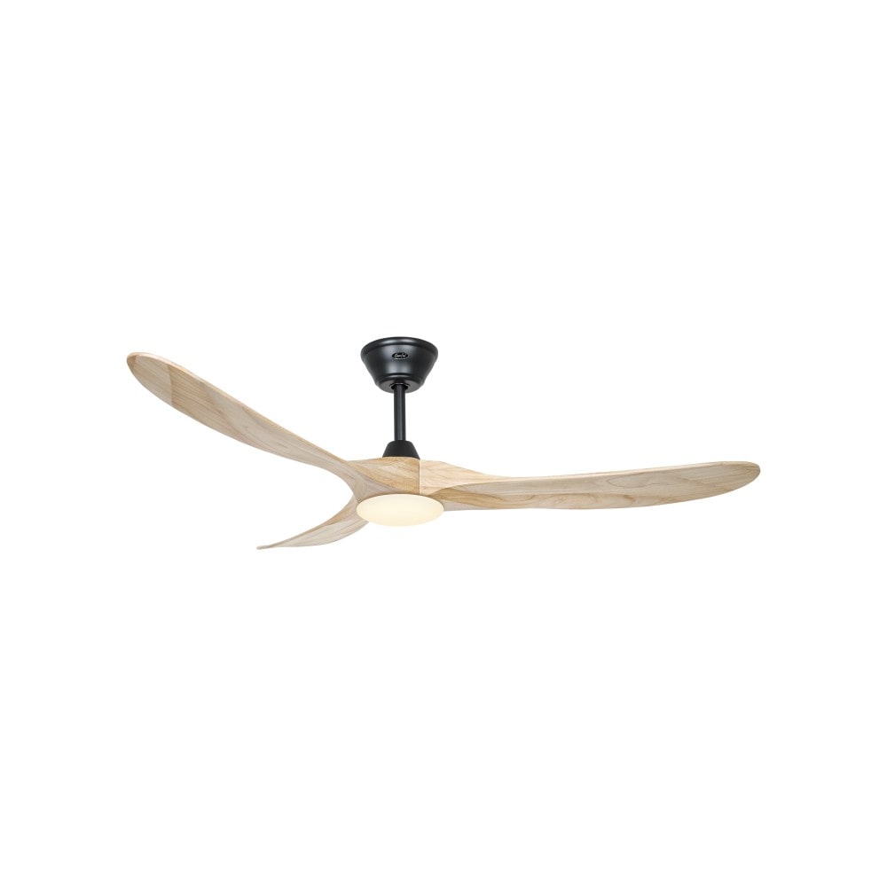 Eco Genuino L 152, Ventilatore nero e legno con Luce, CasaFan