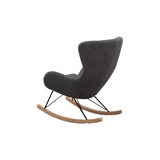 thumbnail of SalesFever Schaukelstuhl | Bezug Teddyfell | Kufen Massiv-Holz | Gestell Metall schwarz | B 75 x T 102 x H 106 cm | grau