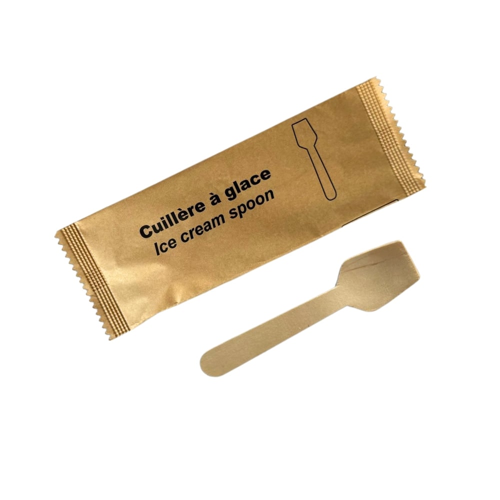 Individueel verpakte houten ijsbolletjes 9,5 cm (100 stuks)