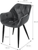 thumbnail of Esszimmerstühle 6er Set Anthrazit, Küchenstuhl mit dickem Samtstoff gepolsterter Sitz, Metallbeinen, Wohnzimmerstuhl mit Rücken- und Armlehnen