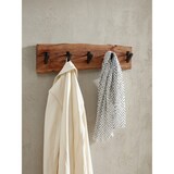 thumbnail of Design Wandgarderobe Akazie Massivholz / Metall 60 x 17 x 9 cm, Hakenleiste Flurgarderobe Wand, Garderobe