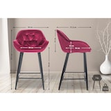 thumbnail of Lot de 2 tabourets de bar Gibson velours hauteur d'assise 76 cm Violet