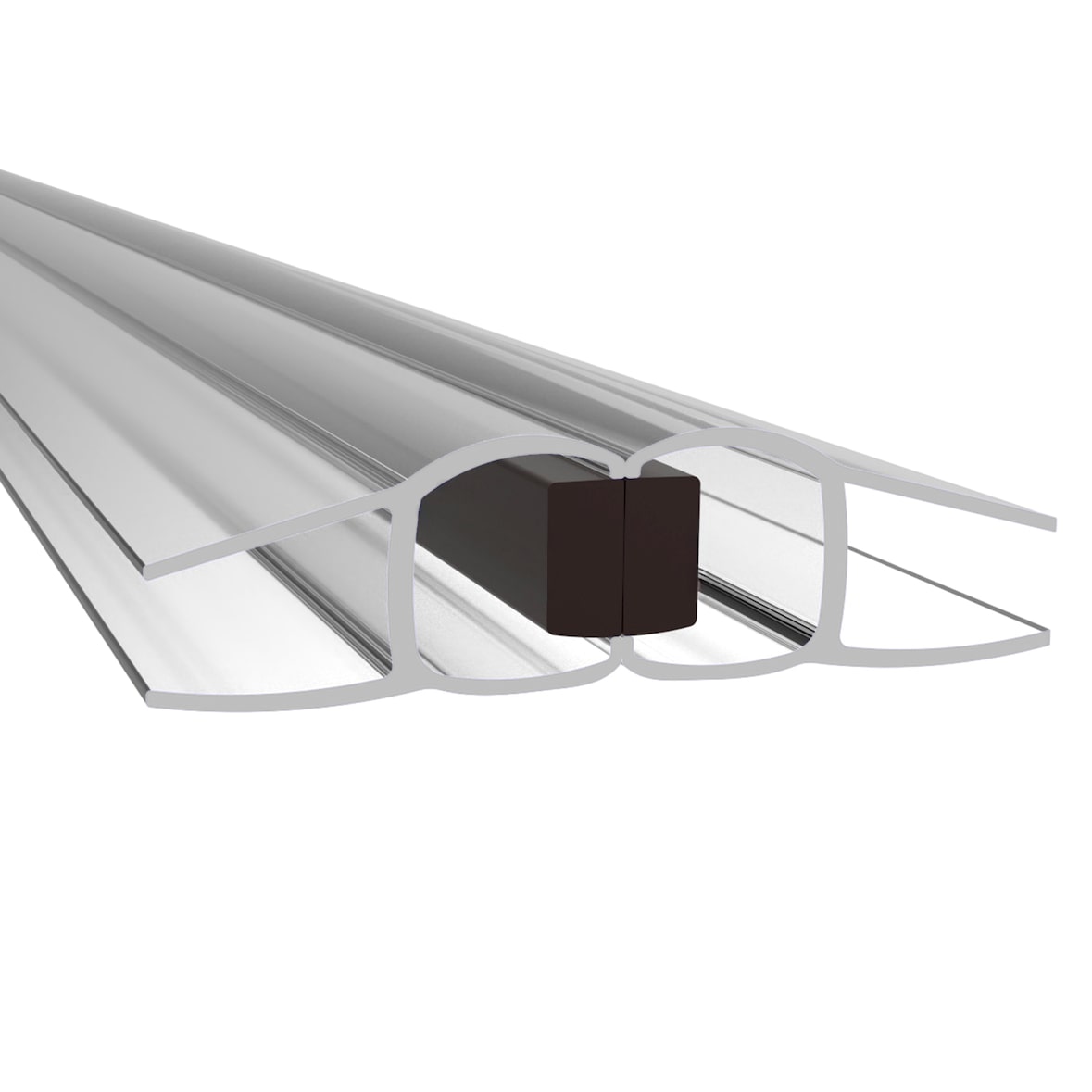 PRIOstahl Duschdichtung Transparente Magnetdichtung 2 Meter 180° für Glasstärke: 6mm für Duschtüren