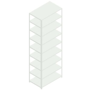 Aktenregal, Grundfeld, HxBxT 2900x1000x600mm, Fachl. 90kg, 9 OH, beidseitig