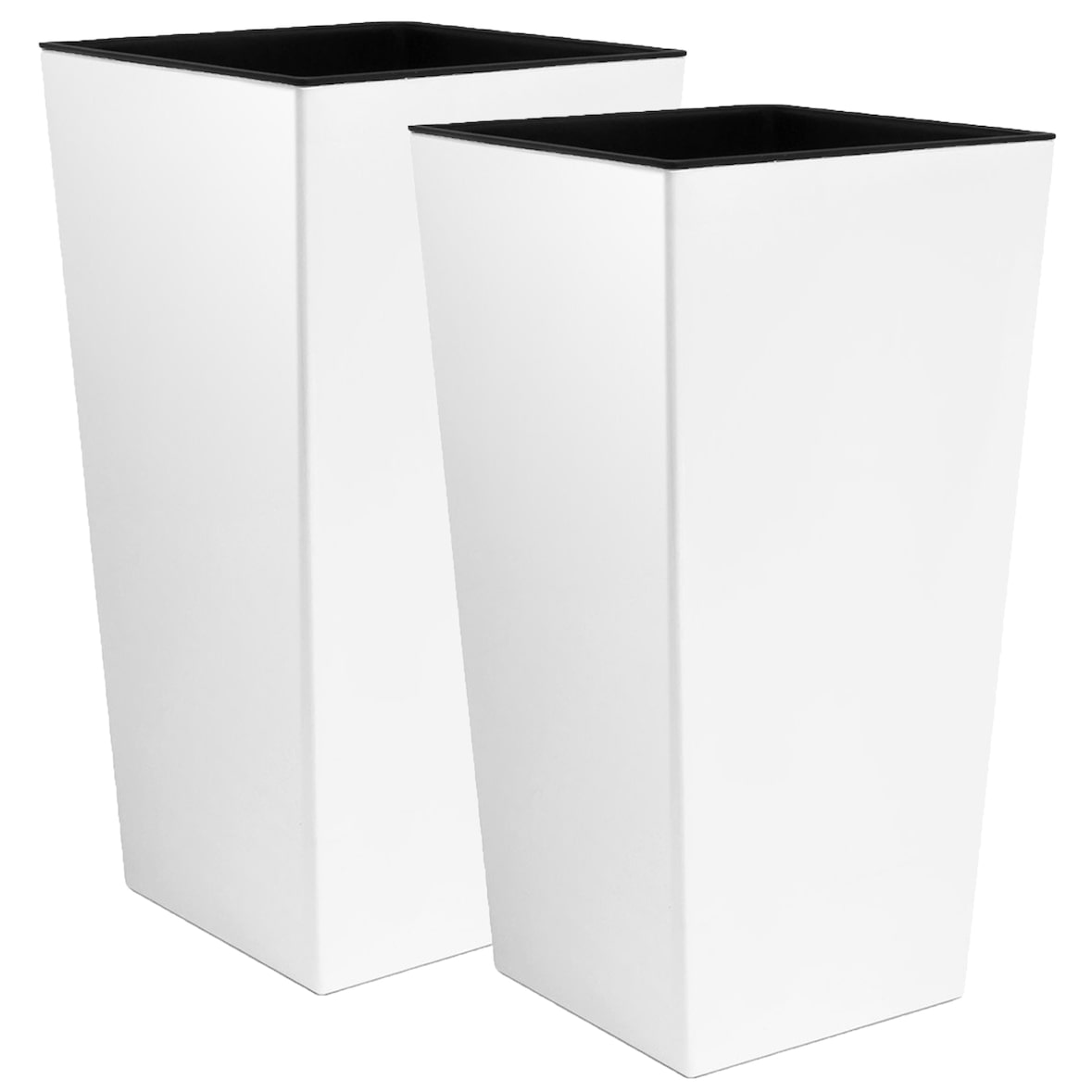 WellHome - Set van 2 bloempotten van 26,6 liter, wit