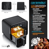 thumbnail of Arendo Heißluftfritteuse XXL, Doppelkammer Airfryer 9 L, Dual Zone, Sichtfenster mit Beleuchtung, 2400 W, Zubehör, Touchscreen, 3D Umluftsystem