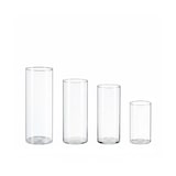 thumbnail of Relaxdays Vasen aus Glas, 4 Blumenvasen in versch. Größen, Glasvasen für Blumen & Kerzen, Tischvasen Set, transparent