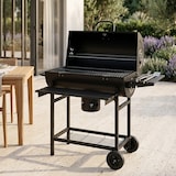 thumbnail of Barbecue A Carbone Con Coperchio Termometro Integrato Grill BBQ In Acciaio Con Ruote Ripiani Pinza E Guanti 112 x 63.5 x 97 Cm Nero